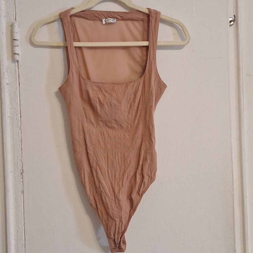 Free People "She's A Catch" Bodysuit XS Nude/neutral